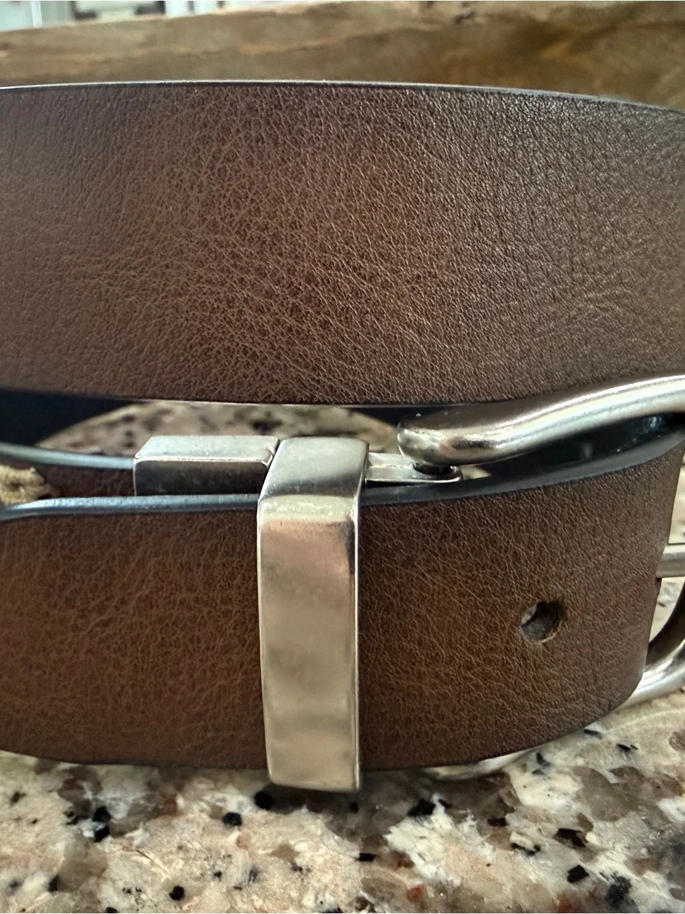 Boys Classic Reverable Brown/Black Belt with Silver Buckle